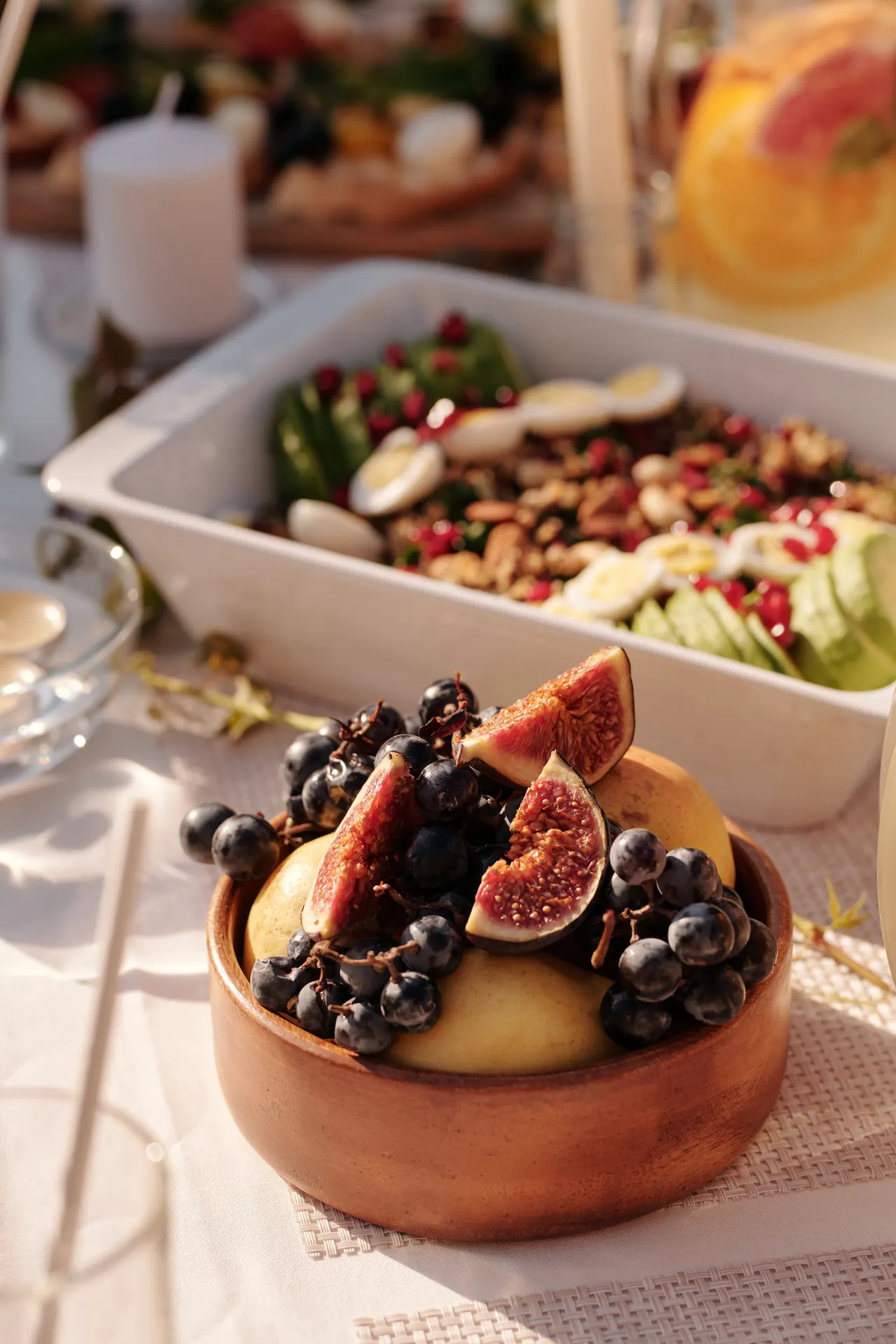 Fresh Figs and Black Grapes Aesthetic Wallpaper