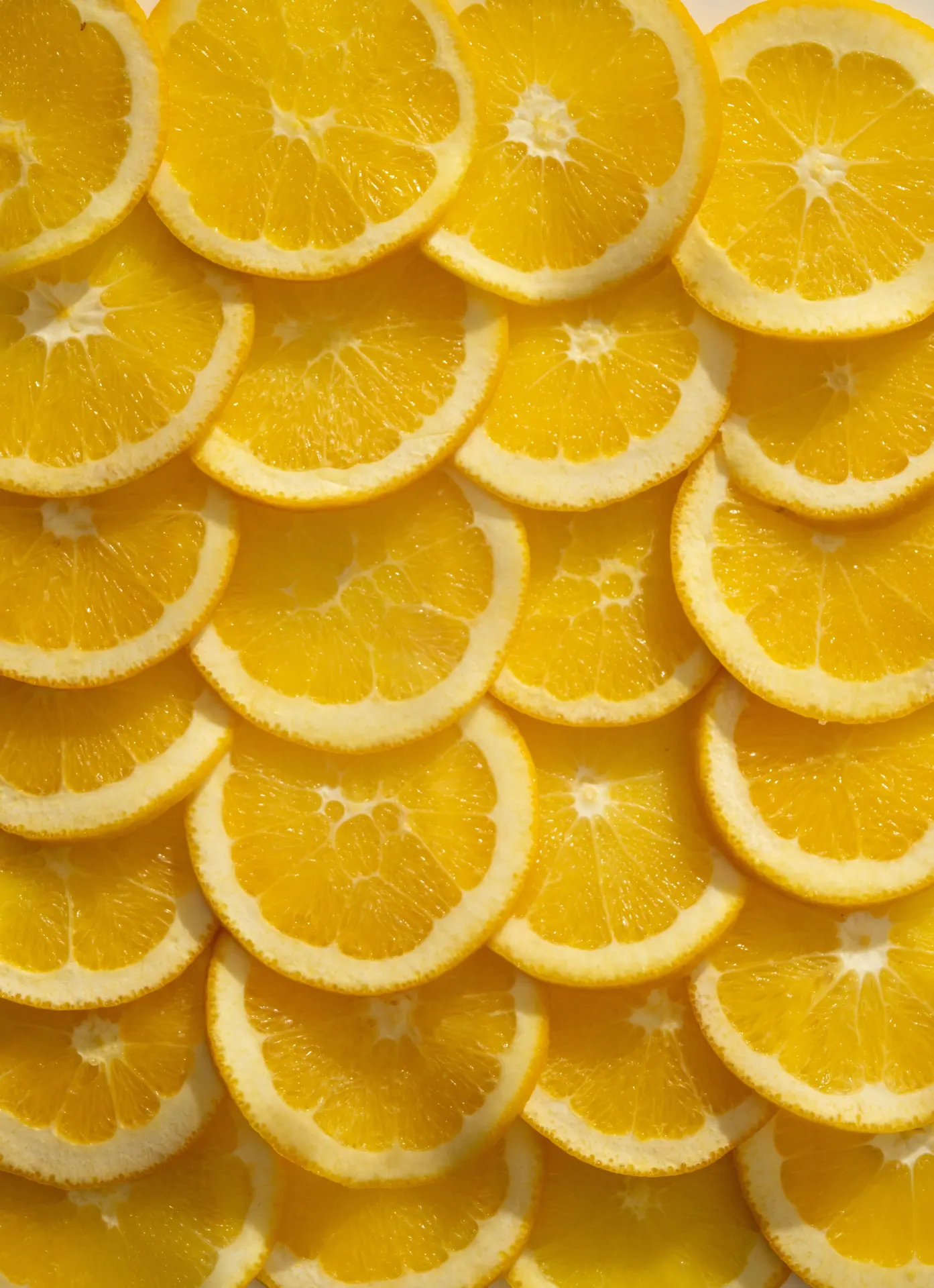 Bright Fresh Orange Slices Pattern Wallpaper