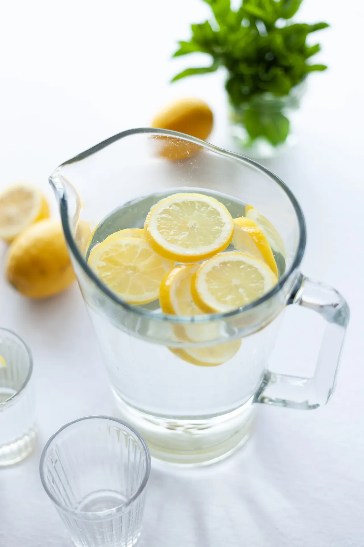 Fresh Lemon Water Pitcher Aesthetic Wallpaper