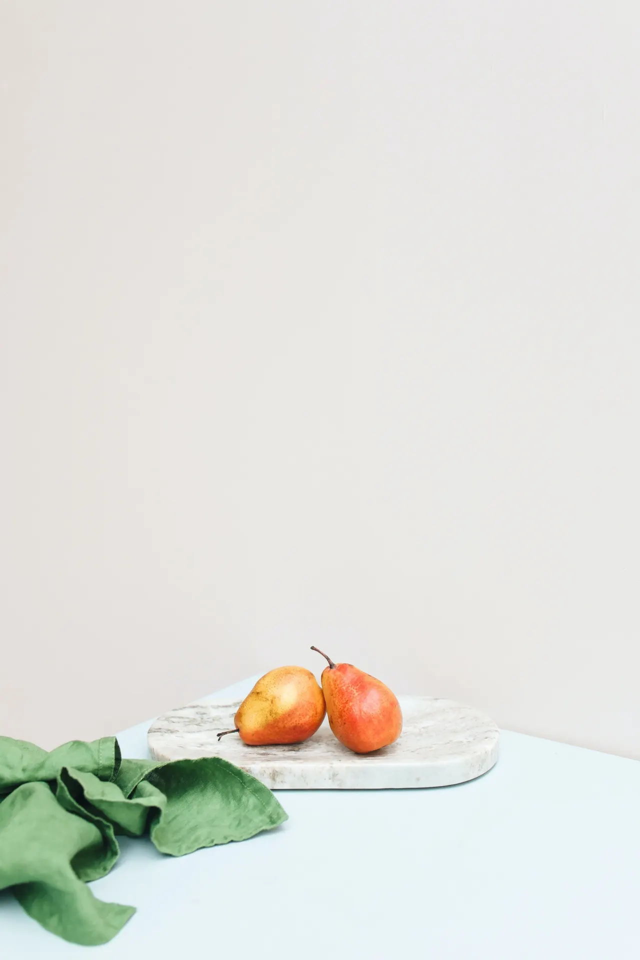 Minimalist Red Pears Still Life Wallpaper