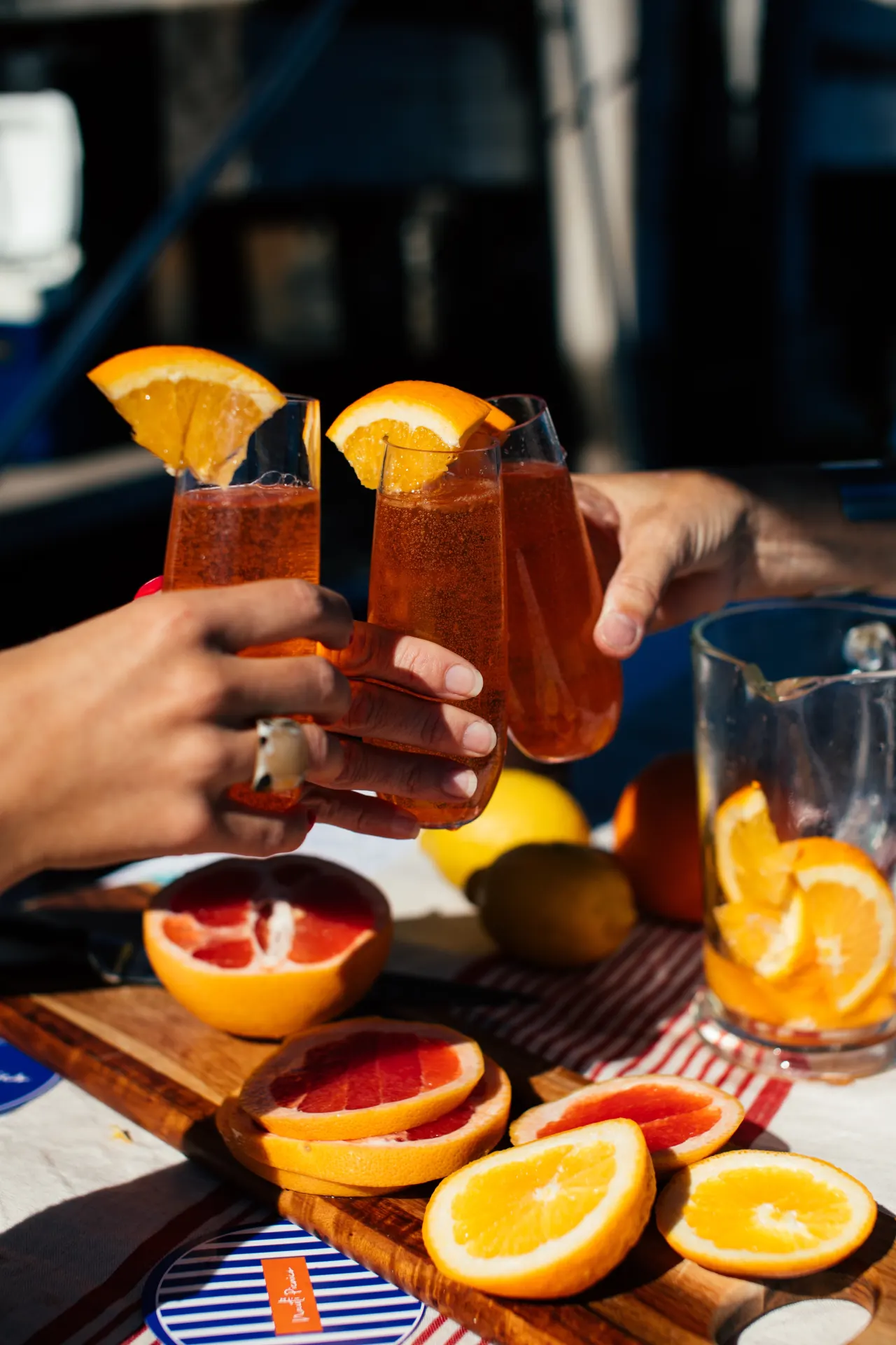 Citrus Drinks and Orange Slices Wallpaper