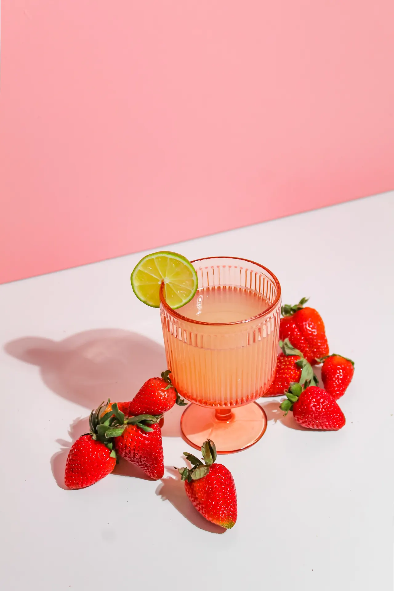 Strawberry Lime Pink Drink Aesthetic Wallpaper