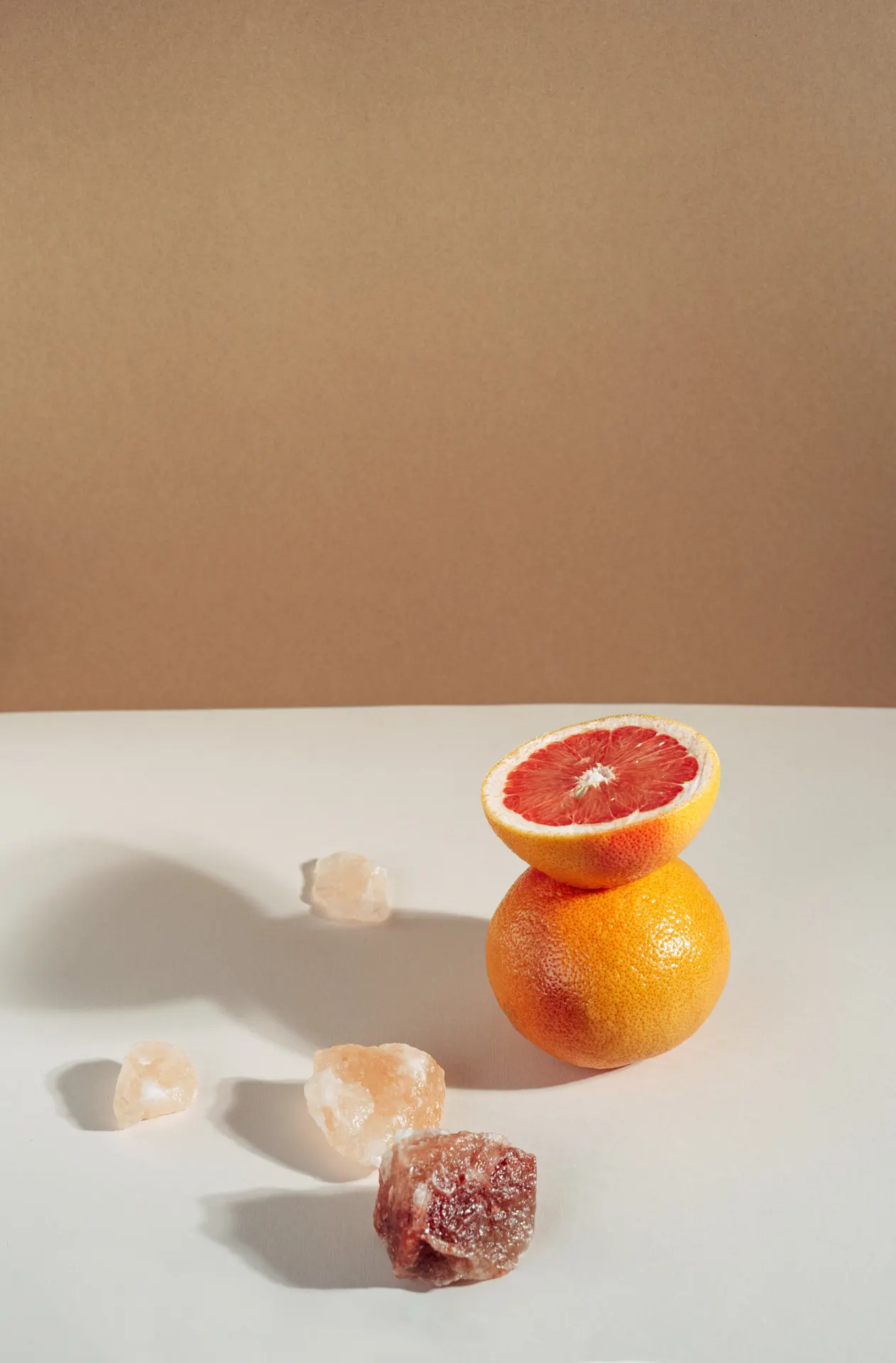 Minimalist Grapefruit Still Life Aesthetic Wallpaper