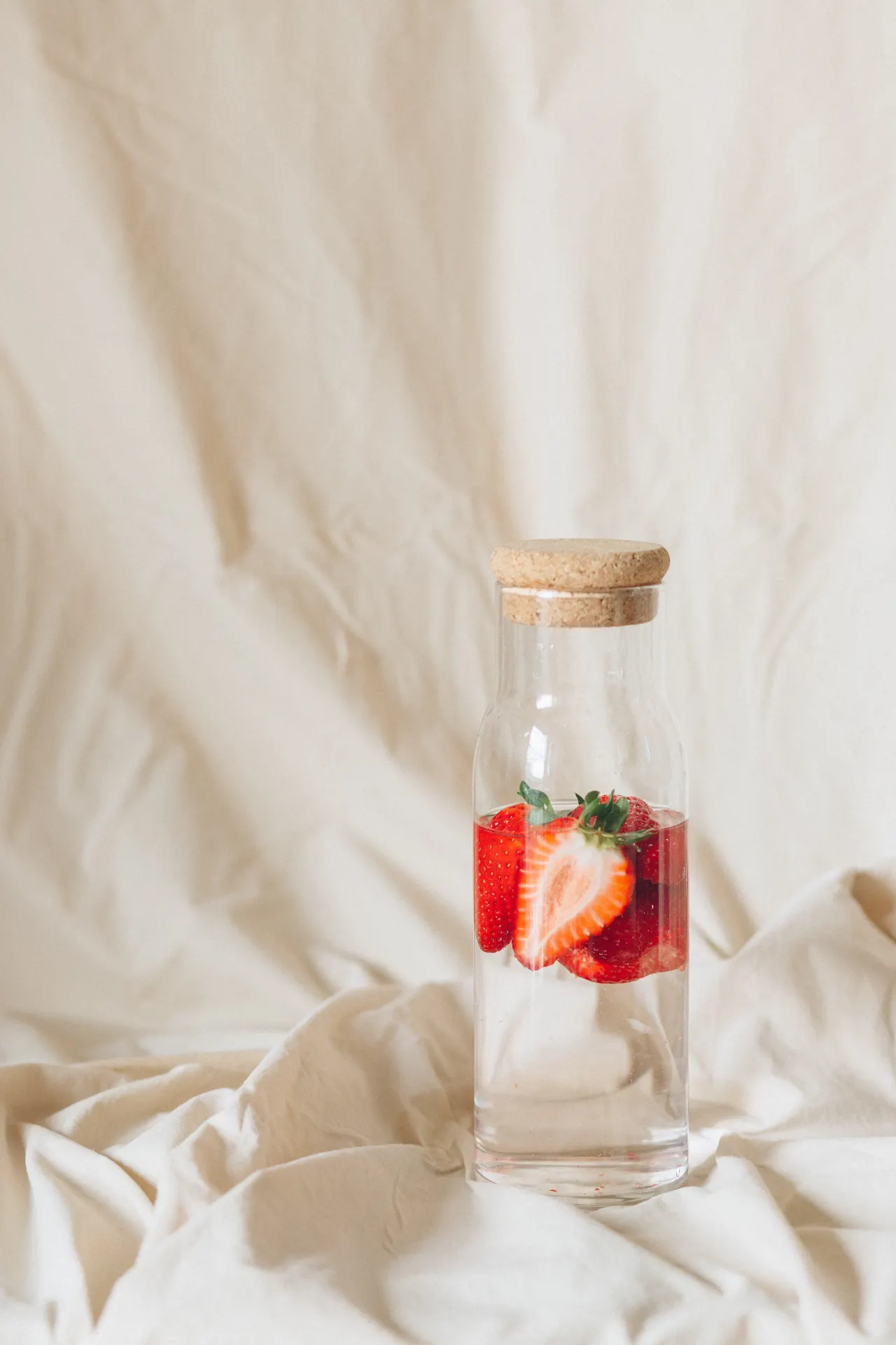 Strawberry Infused Water Minimalist Aesthetic Wallpaper