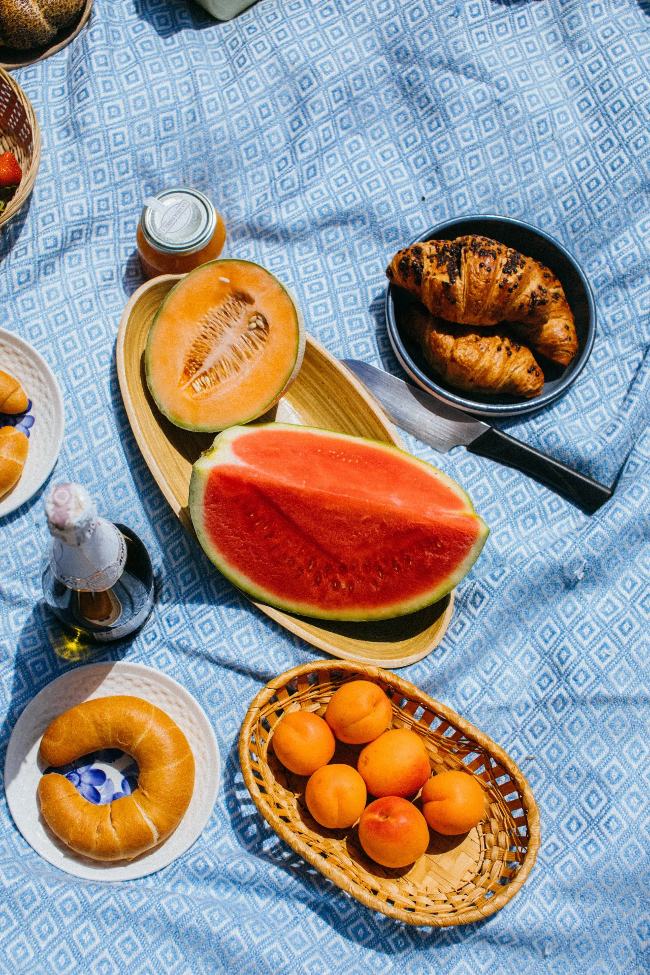 Watermelon and Summer Fruit Picnic Wallpaper