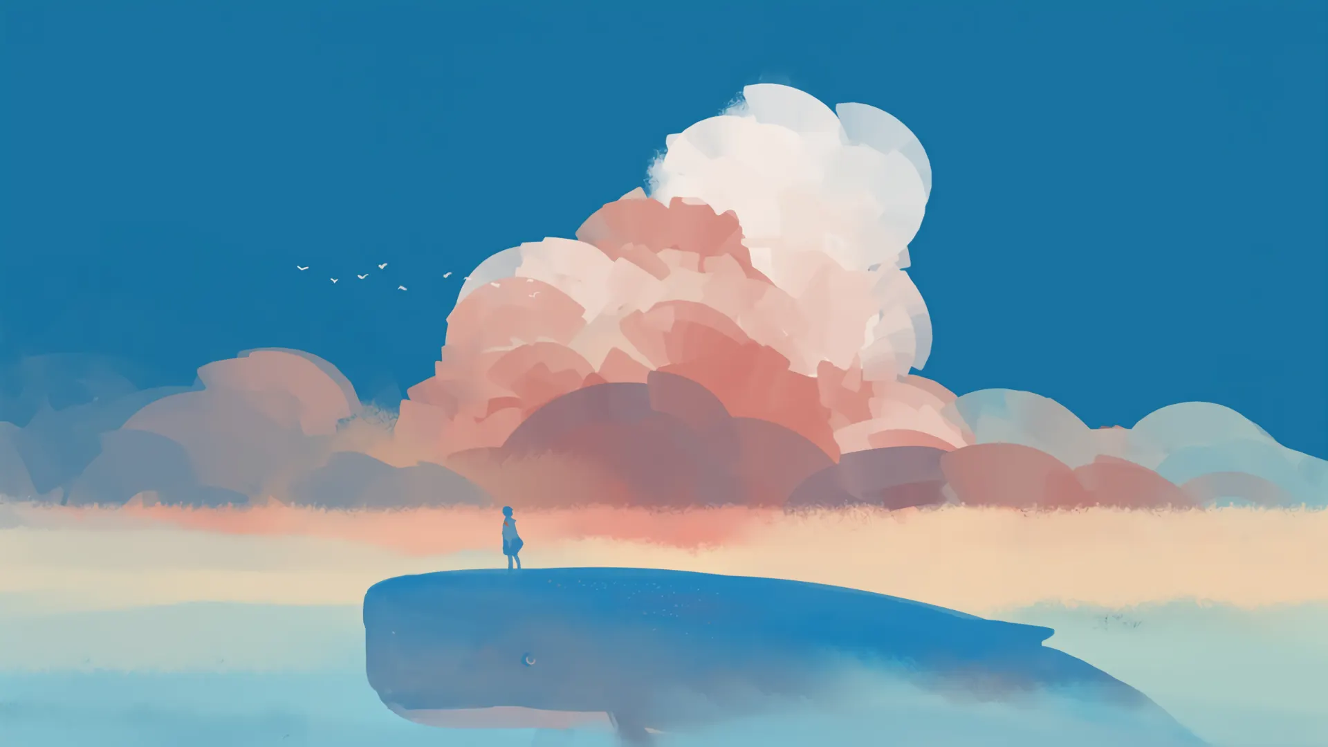 Dreamy Pastel Clouds Anime Sky Wallpaper