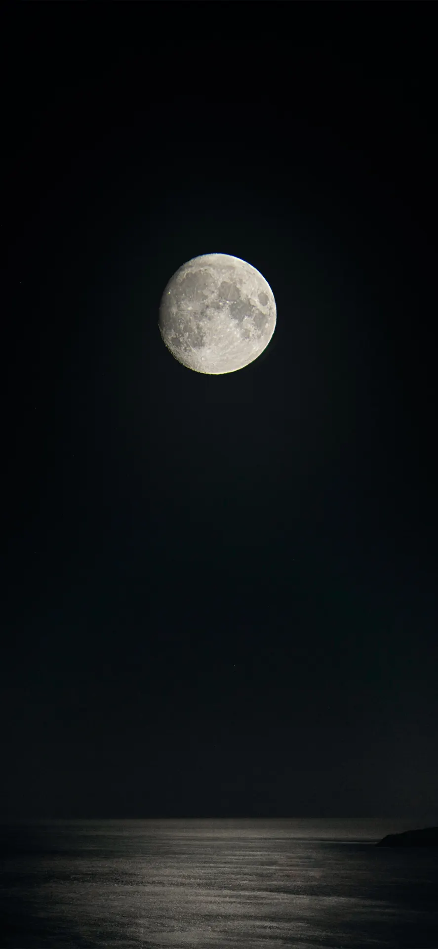 Bright Moon Over Dark Ocean Night Wallpaper