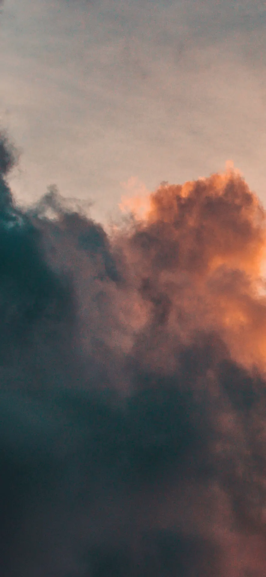 Dark Orange Storm Clouds Aesthetic Wallpaper