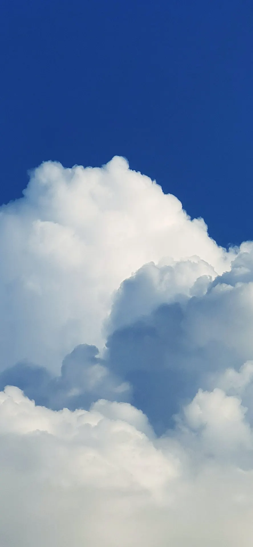White Cumulus Clouds Deep Blue Sky Wallpaper