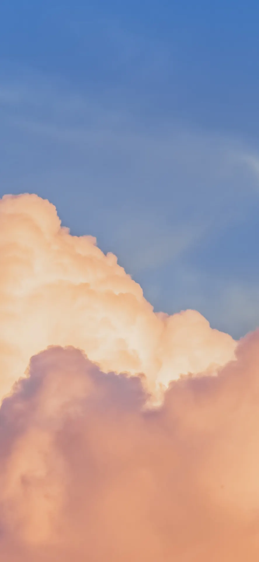 Peach Sunset Clouds and Blue Sky Wallpaper