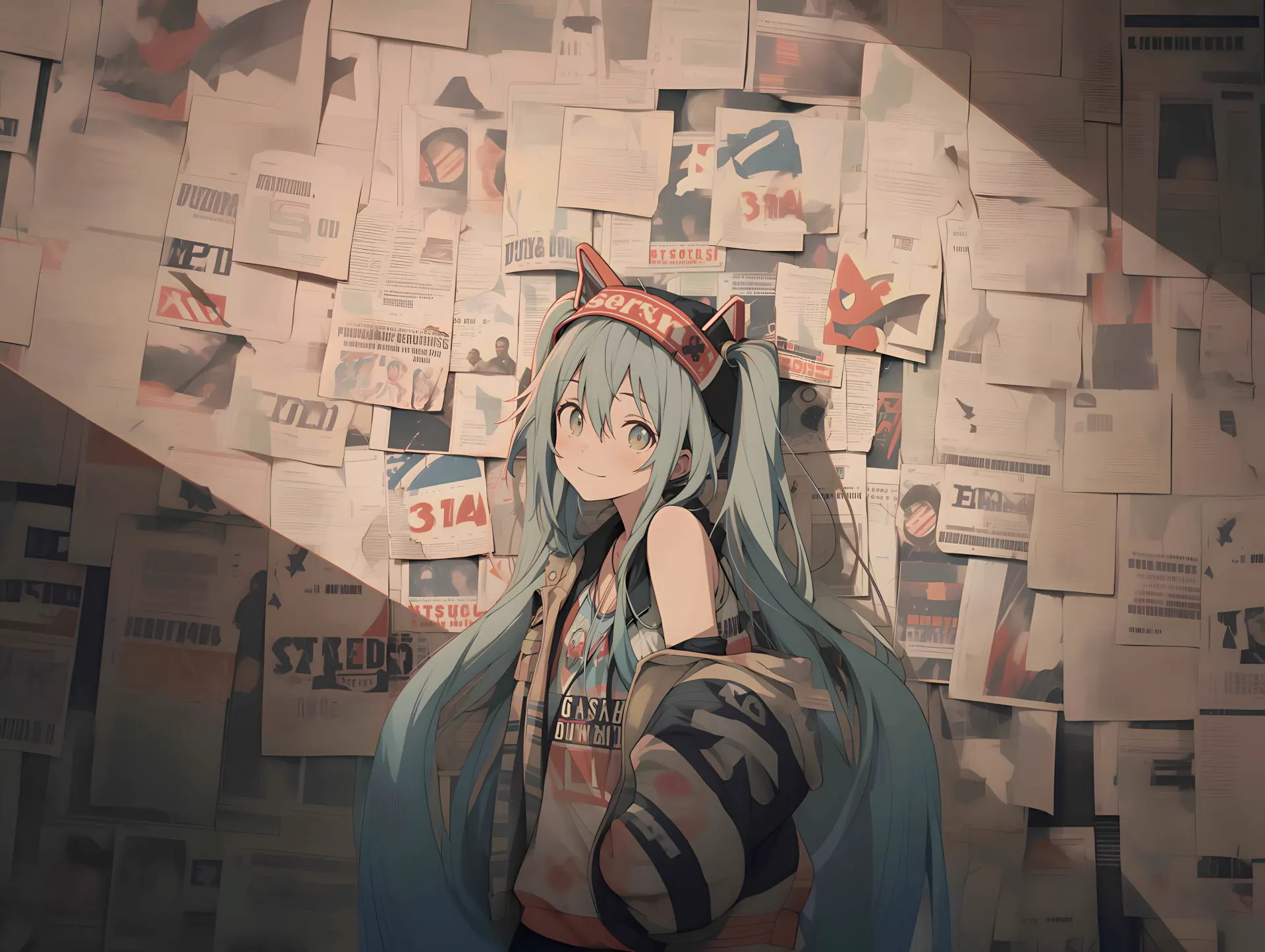 Hatsune Miku Streetwear Anime Aesthetic Wallpaper