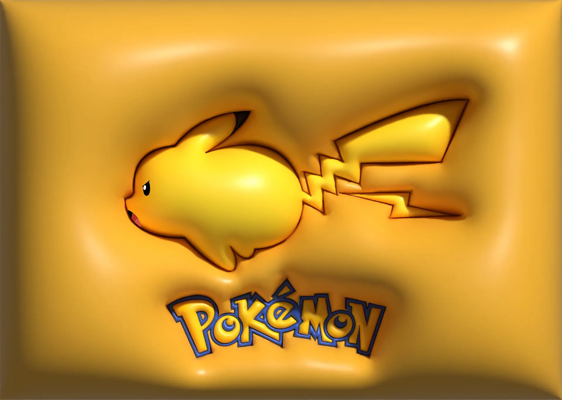 Running Pikachu Golden Pokémon Anime Wallpaper