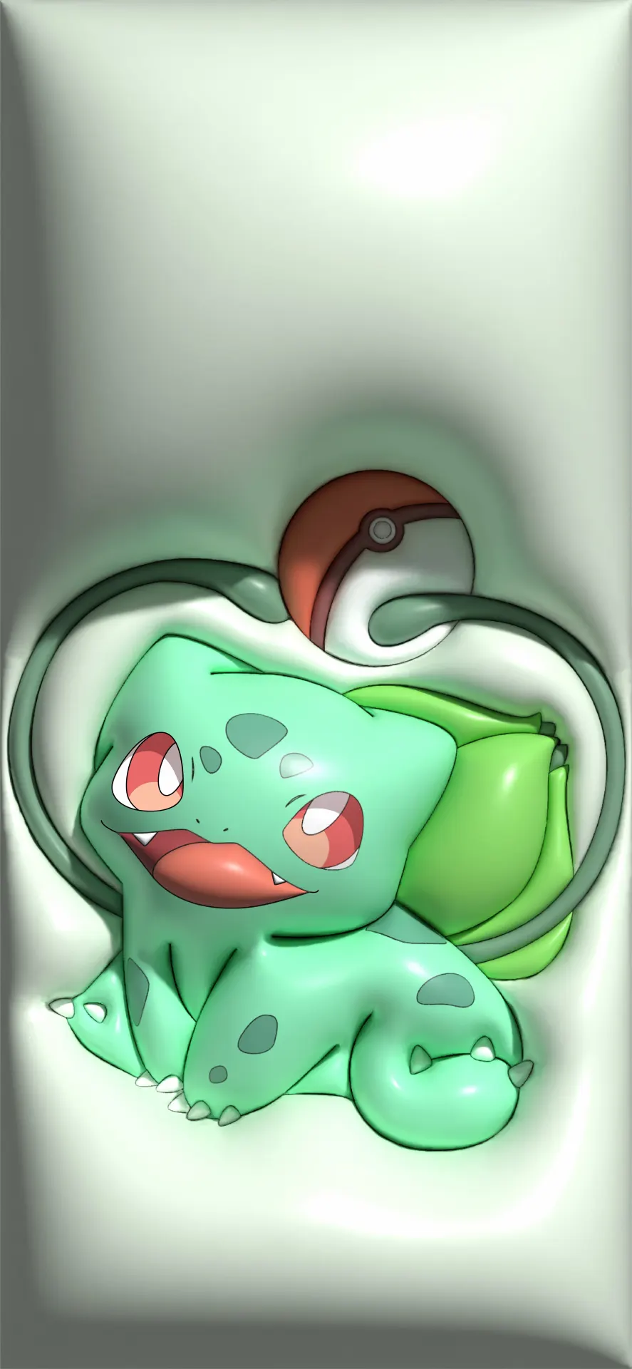 Cute Bulbasaur and Poké Ball Pokémon Wallpaper