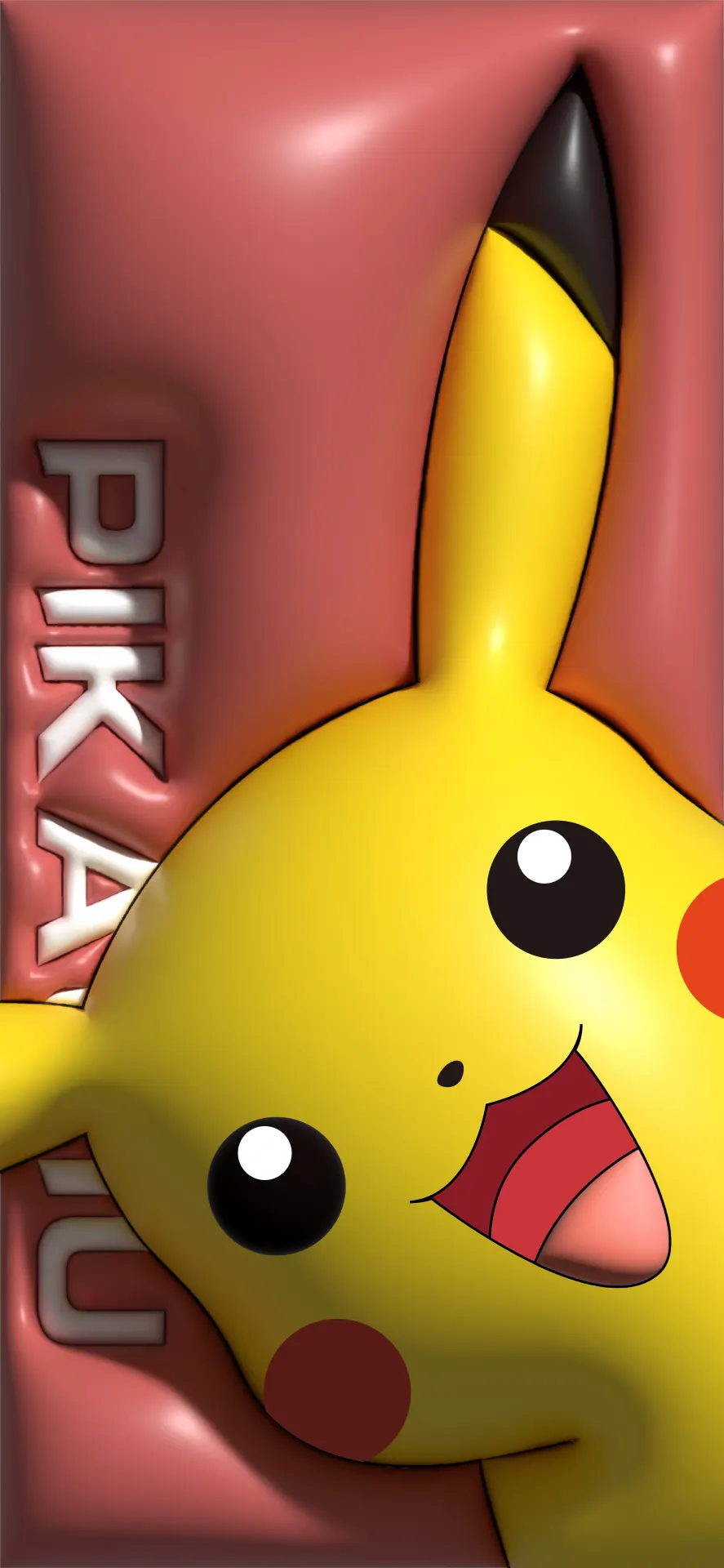 Playful Pikachu Red and Yellow Pokémon Wallpaper