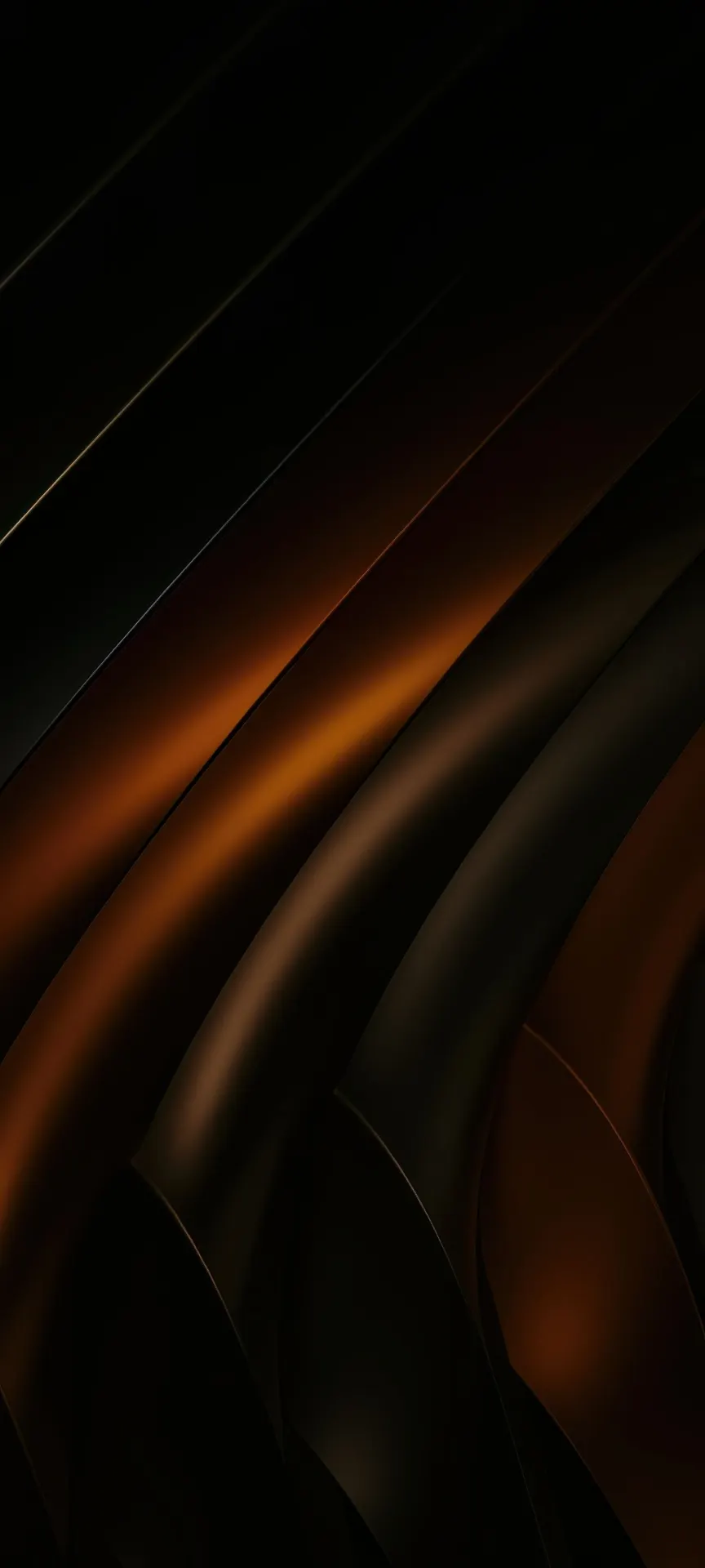 Dark Bronze Metallic Waves Wallpaper