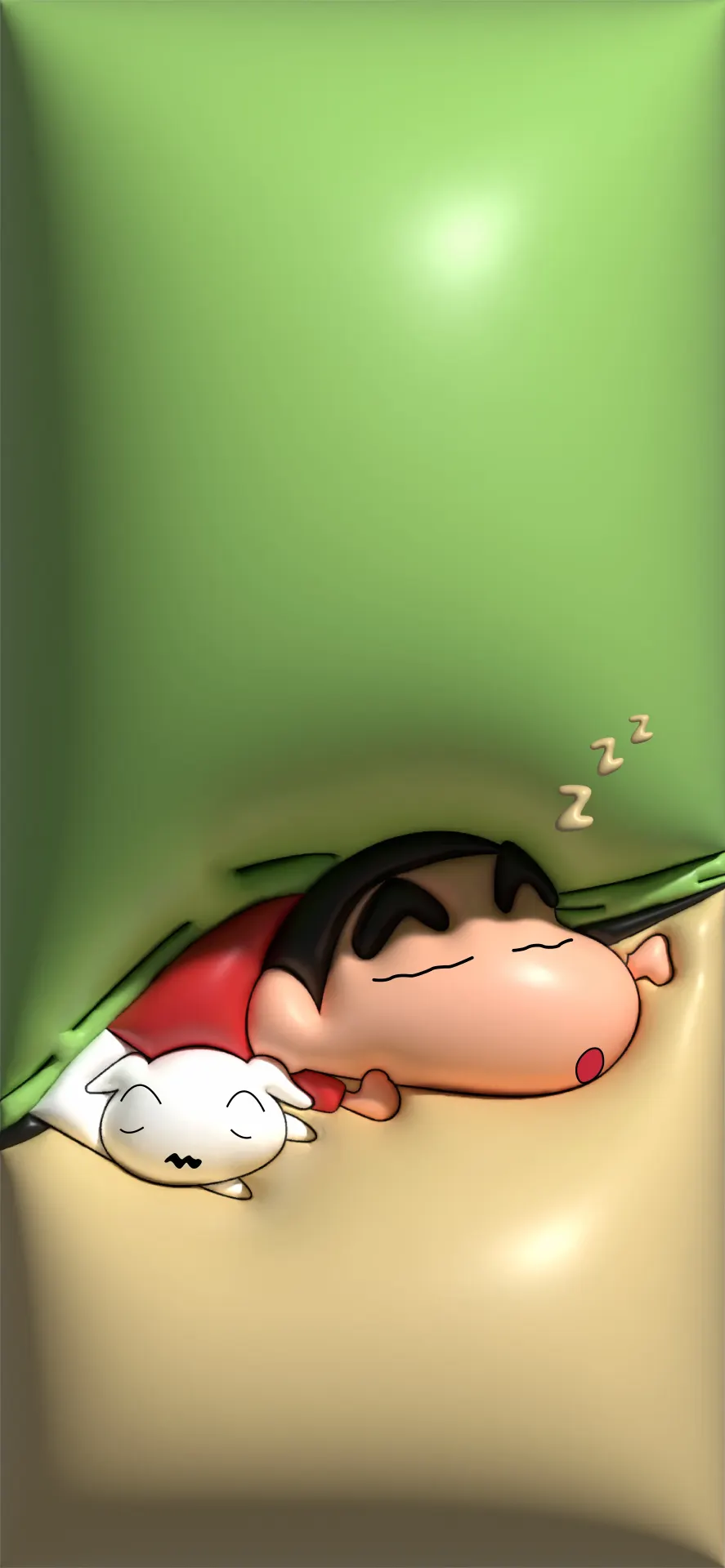 Crayon Shin-chan Sleeping with Shiro Cartoon Wallpaper