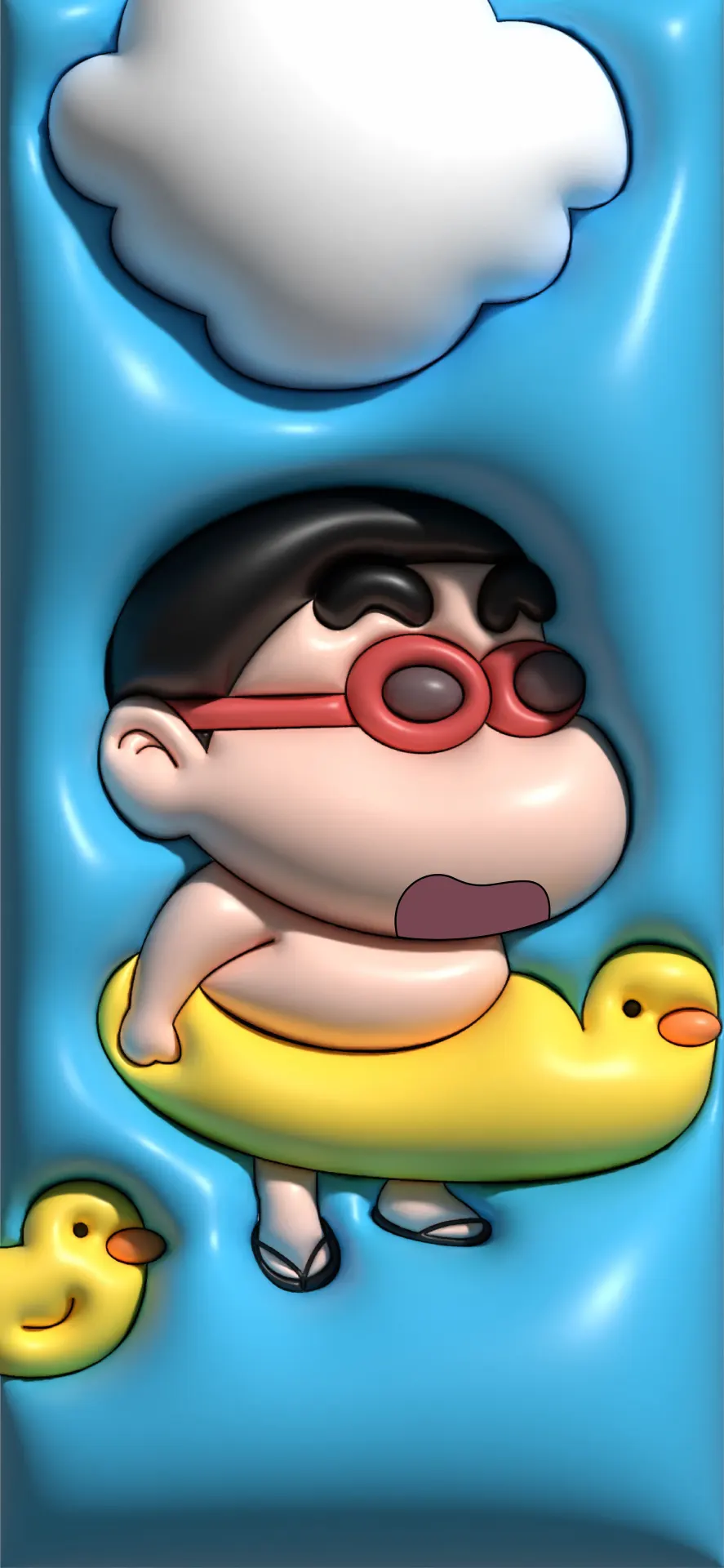 Crayon Shin-chan Duck Float Cartoon Wallpaper