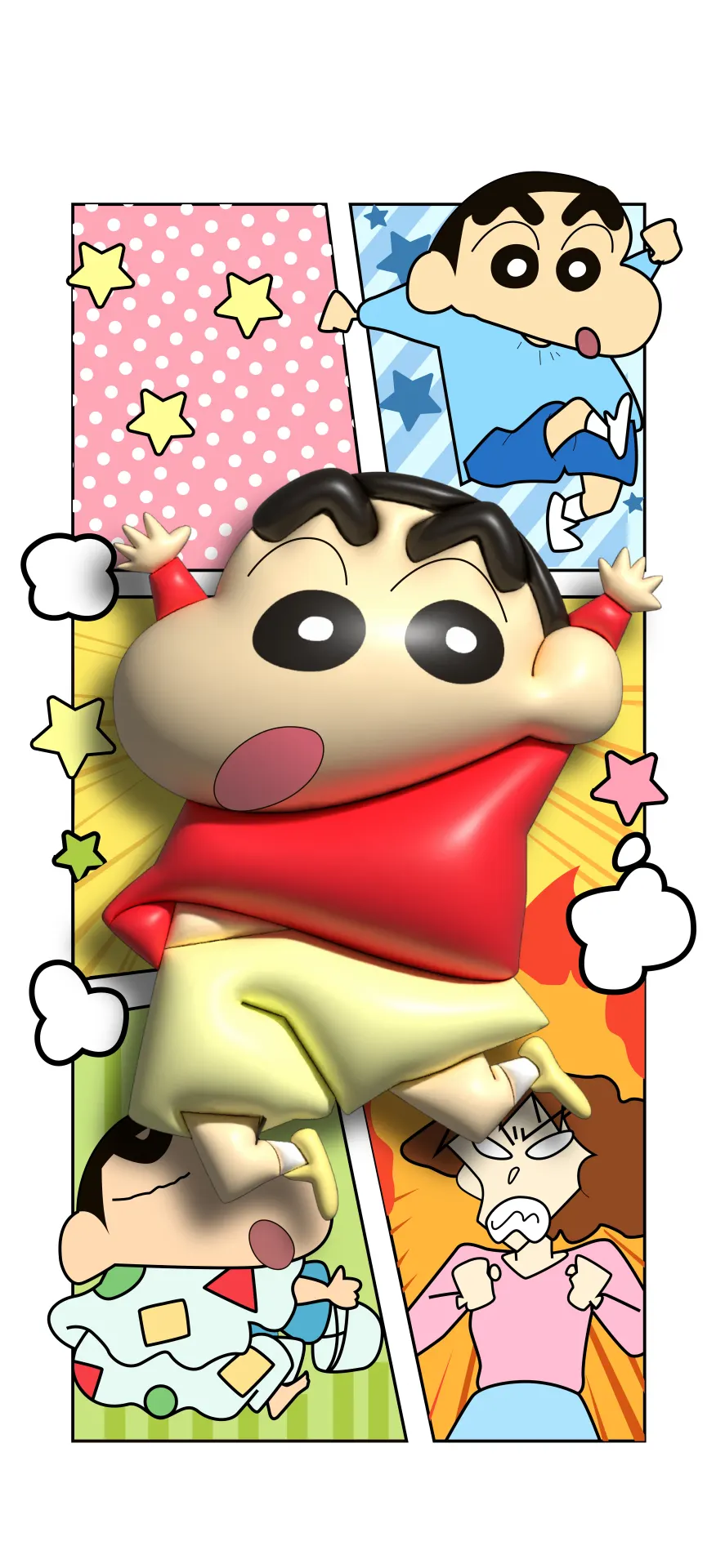 Crayon Shin-chan Comic Panel Cartoon Wallpaper