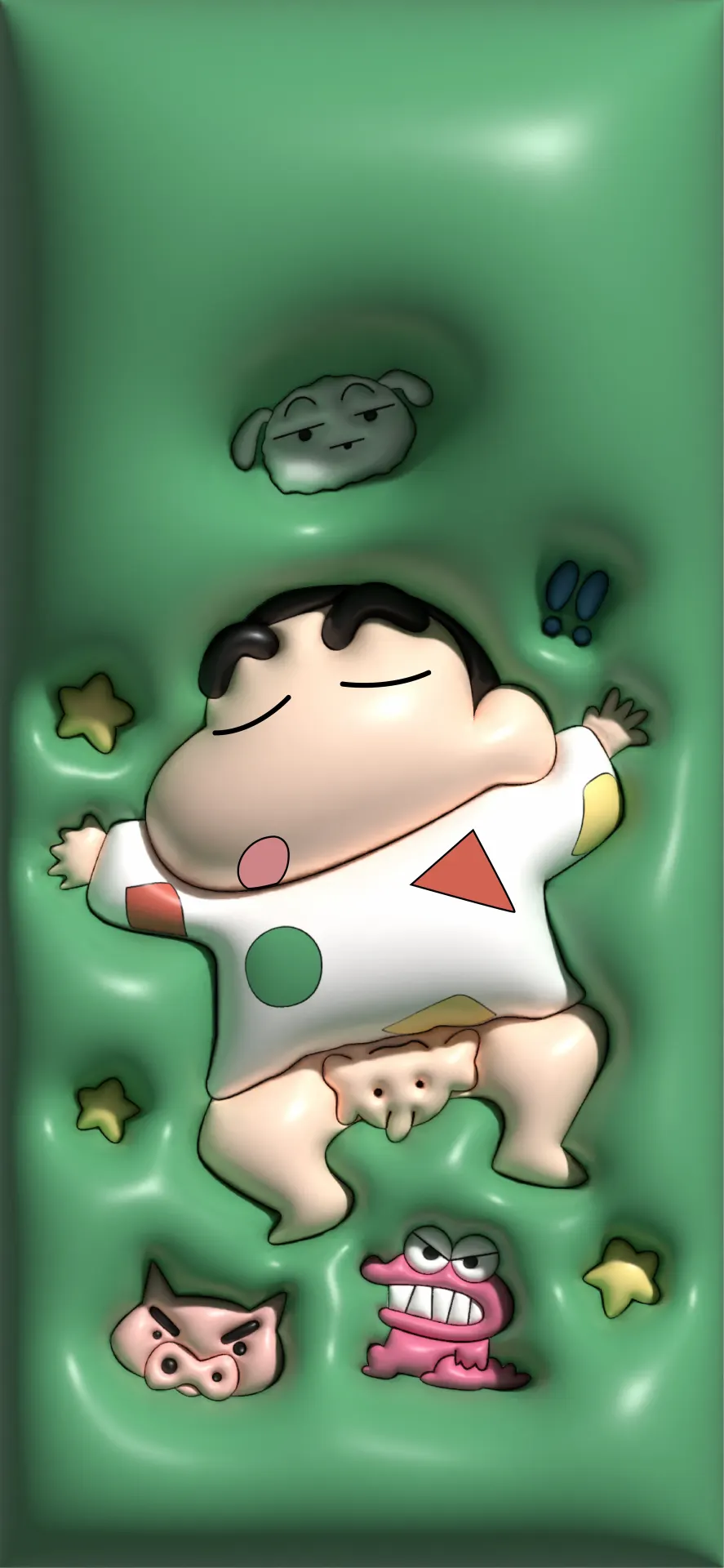 Crayon Shin-chan Playful Cartoon Friends Wallpaper