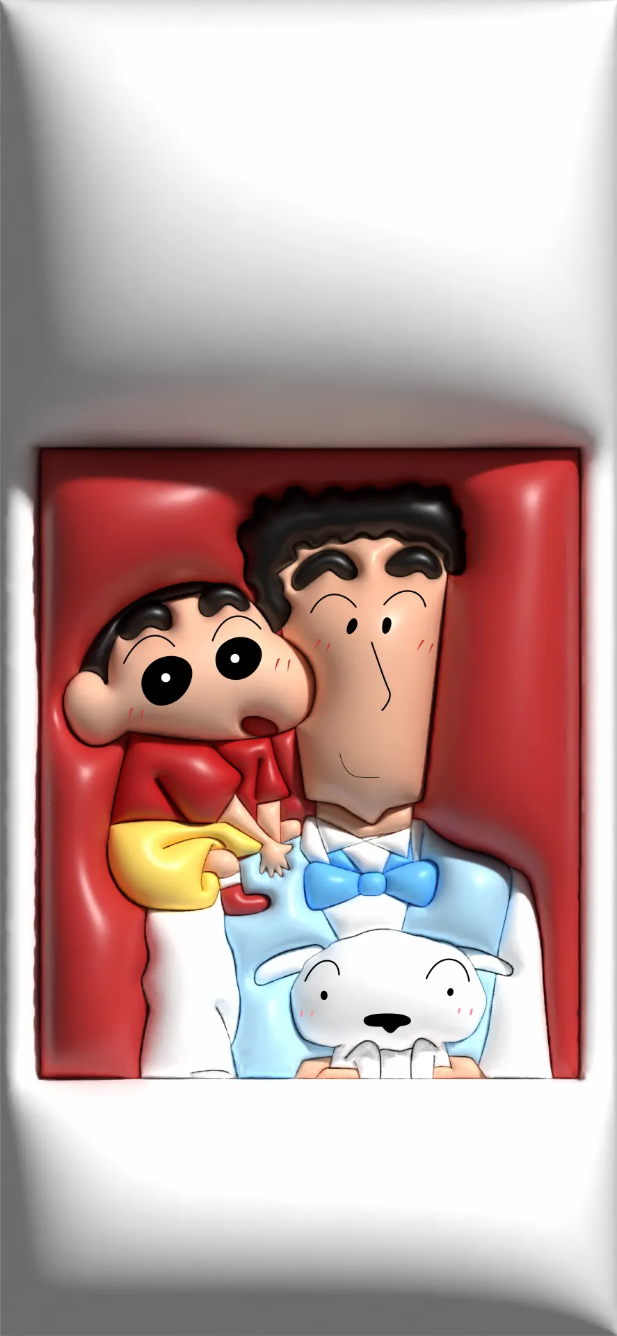 Crayon Shin-chan Family Wallpaper with Dad and Shiro