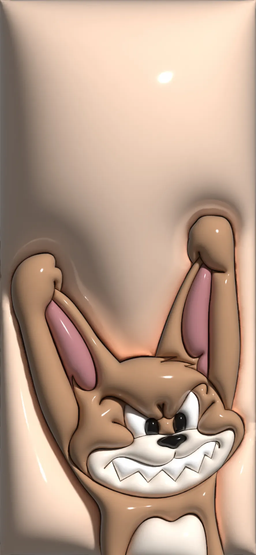 Grinning Jerry with Raised Ears Cartoon Wallpaper