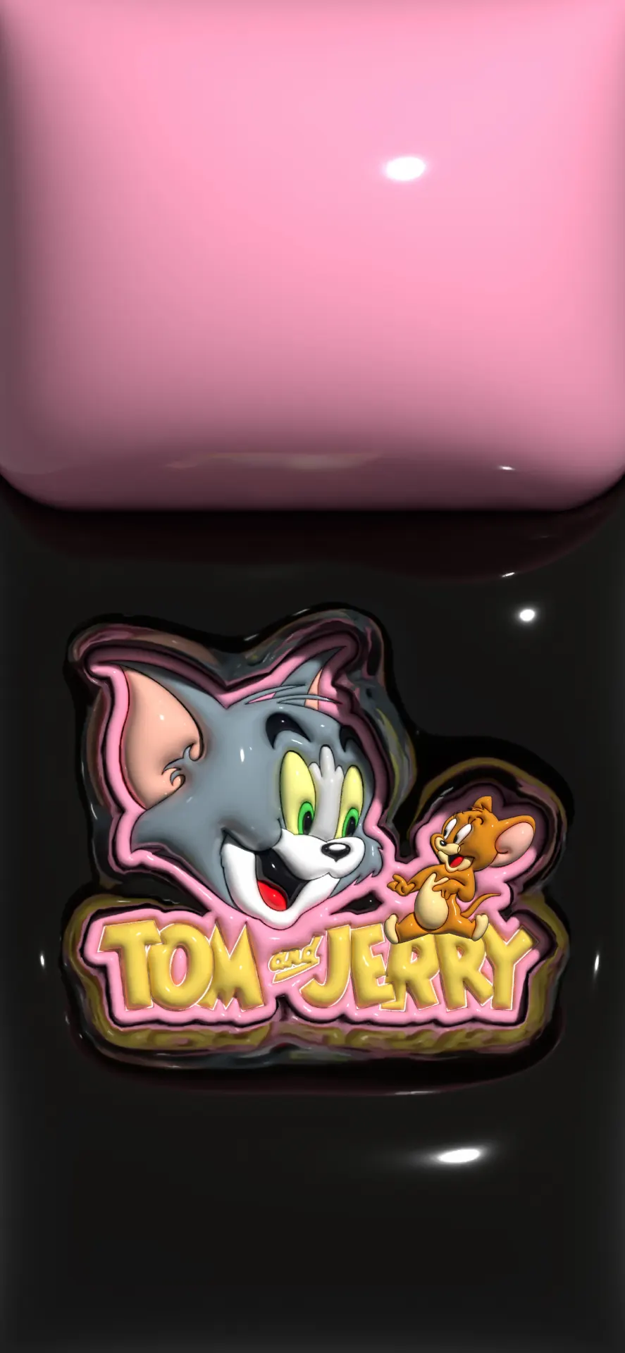 Tom and Jerry Pink Glossy Wallpaper