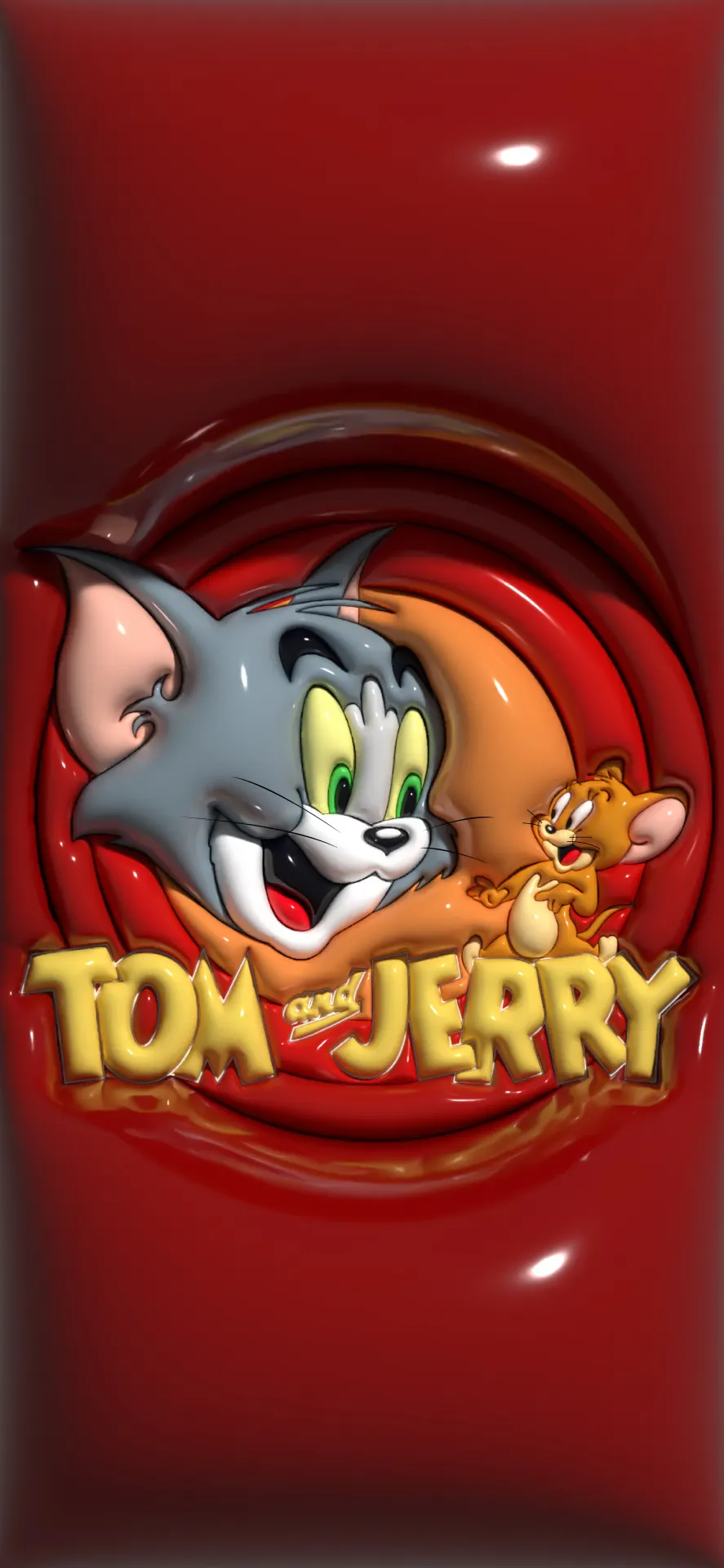 Tom and Jerry Red Classic Cartoon Wallpaper