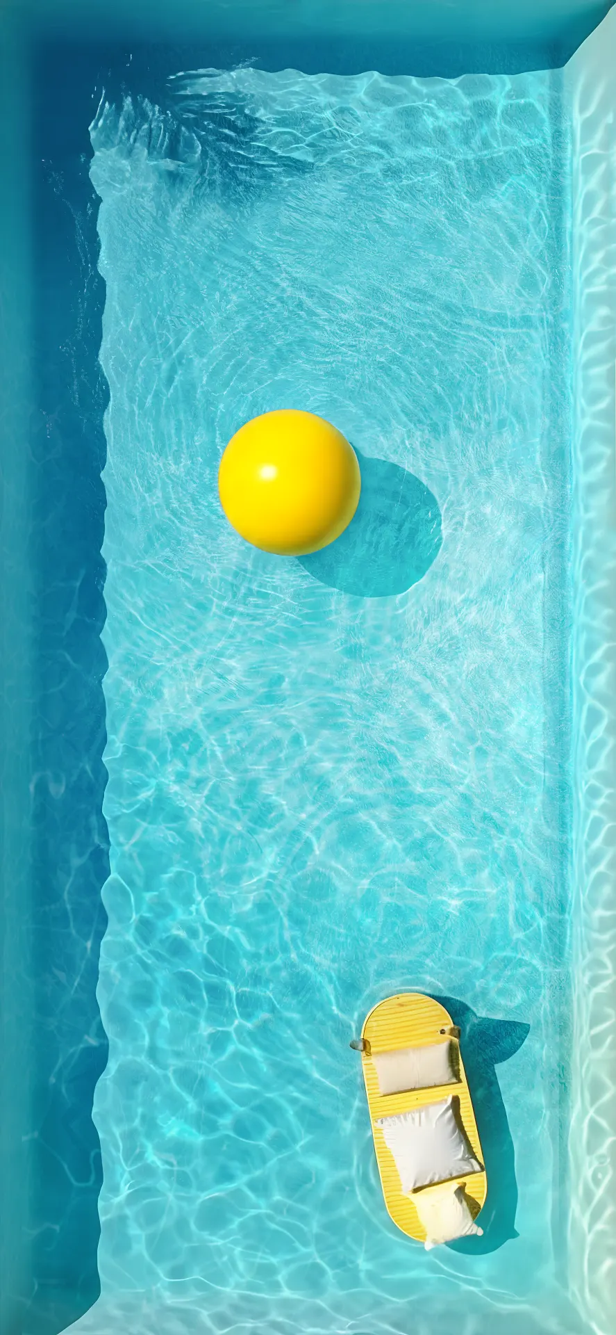 Turquoise Swimming Pool Aerial View Wallpaper