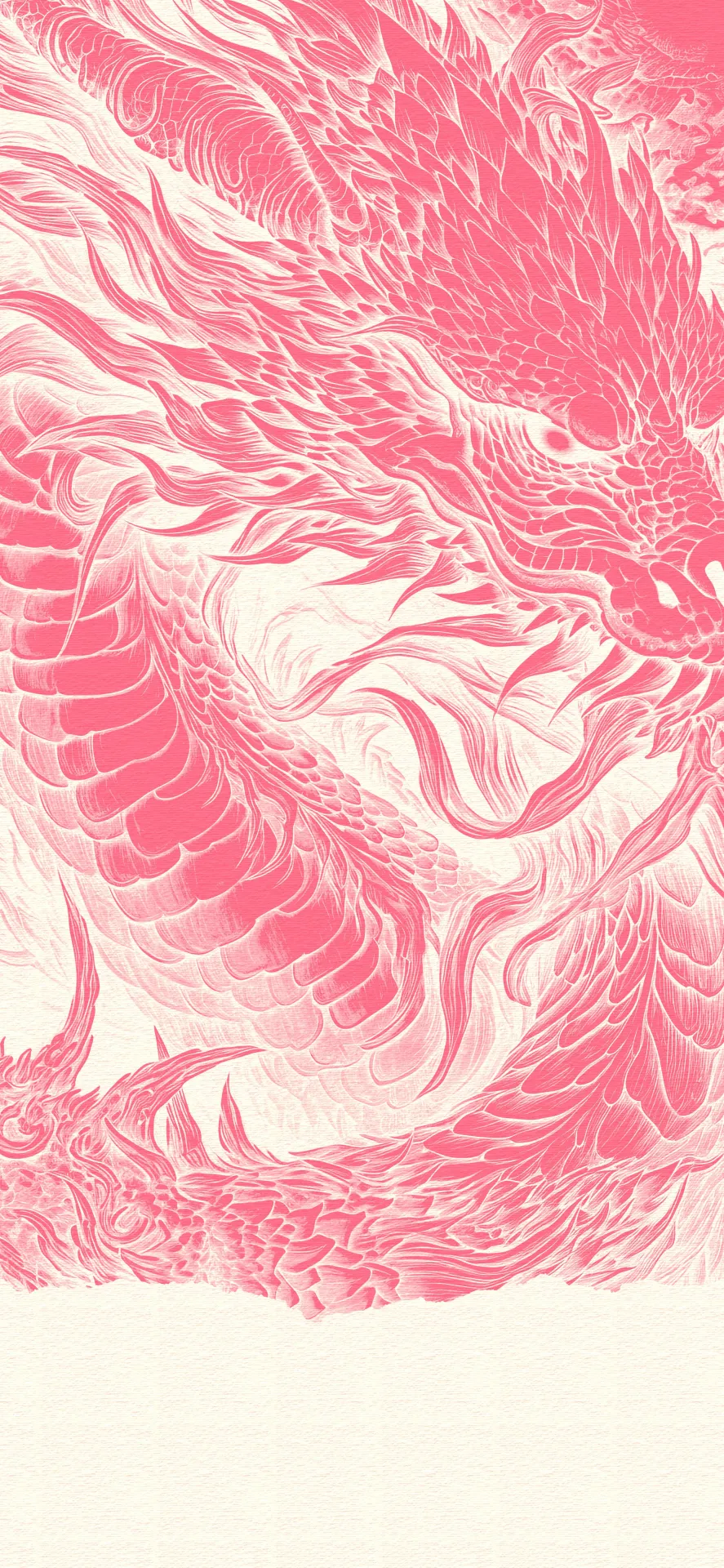 Intricate Pink Eastern Dragon Mobile Phone Wallpaper