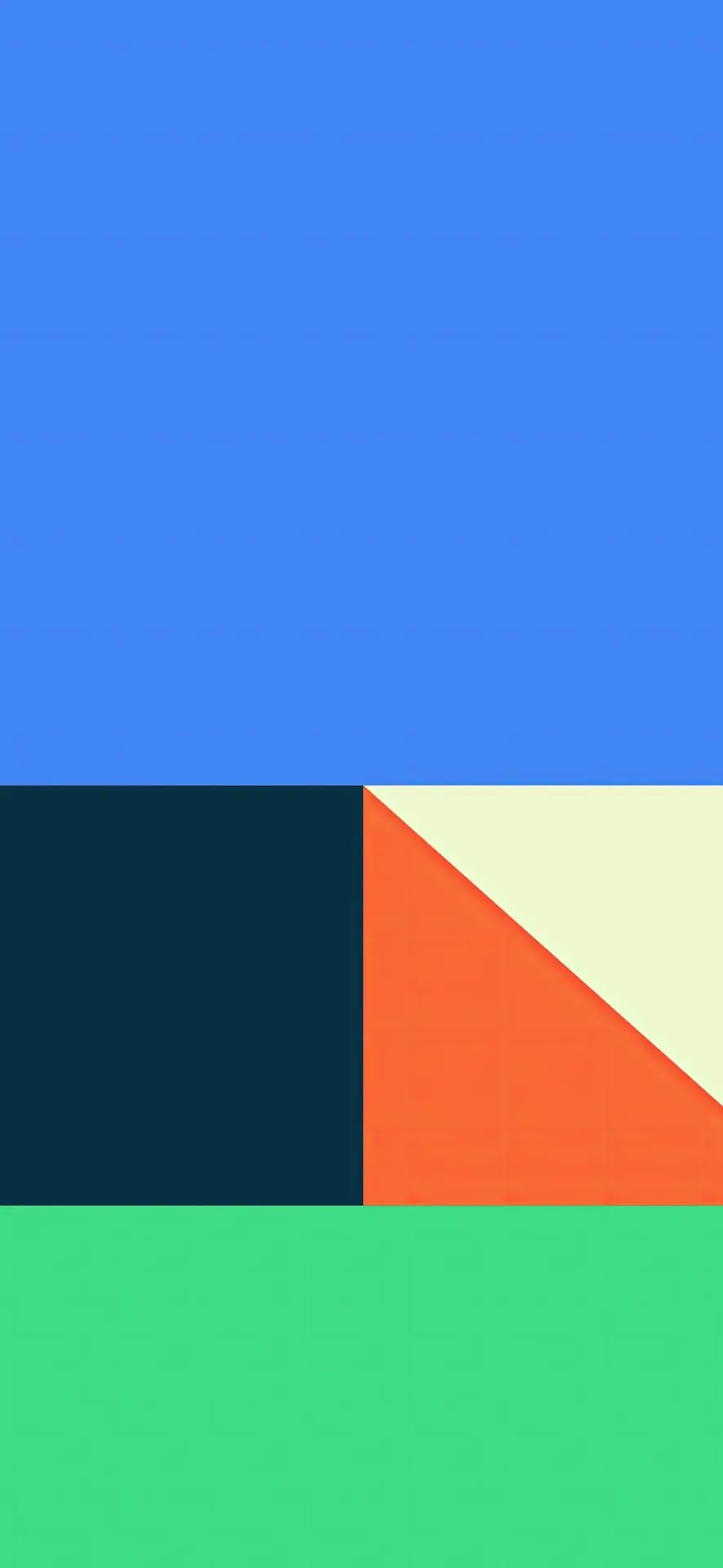 Blue Green and Orange Color Block Wallpaper