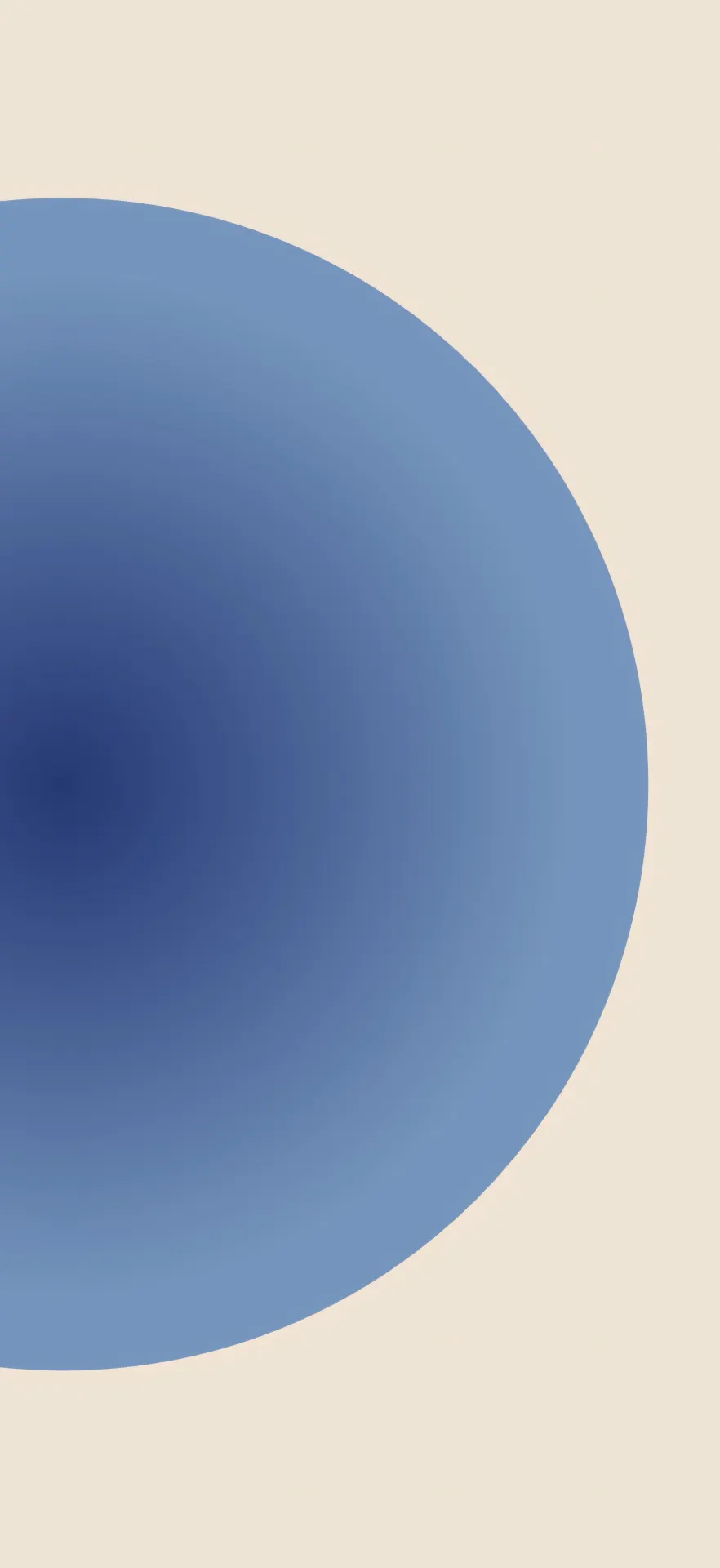 Minimalist Blue Gradient Circle on Beige Wallpaper