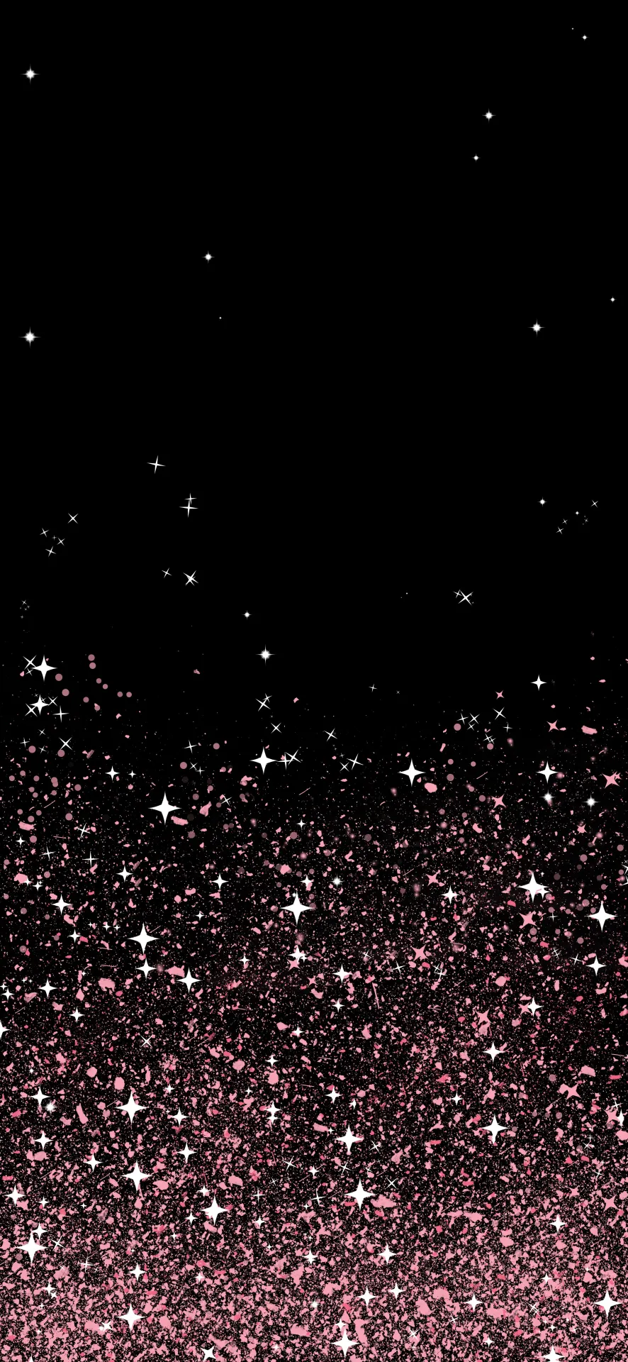 Black and Pink Sparkling Stars Glitter Aesthetic Wallpaper