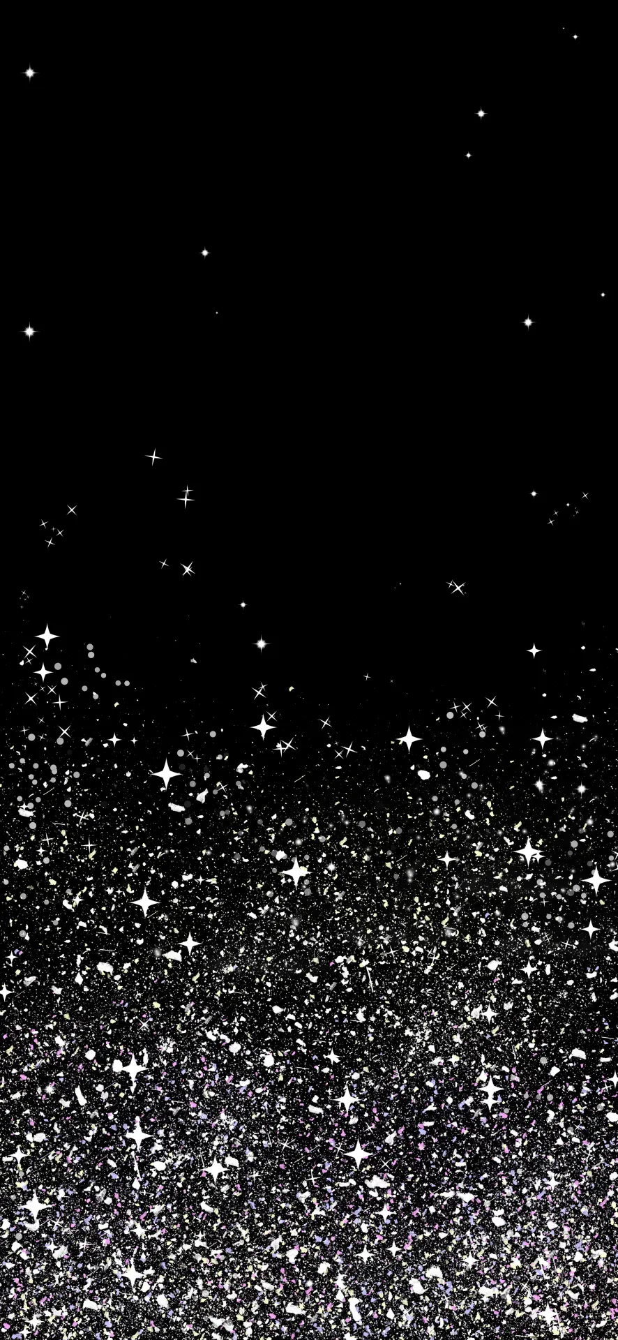 Black and White Sparkling Stars Glitter Aesthetic Wallpaper