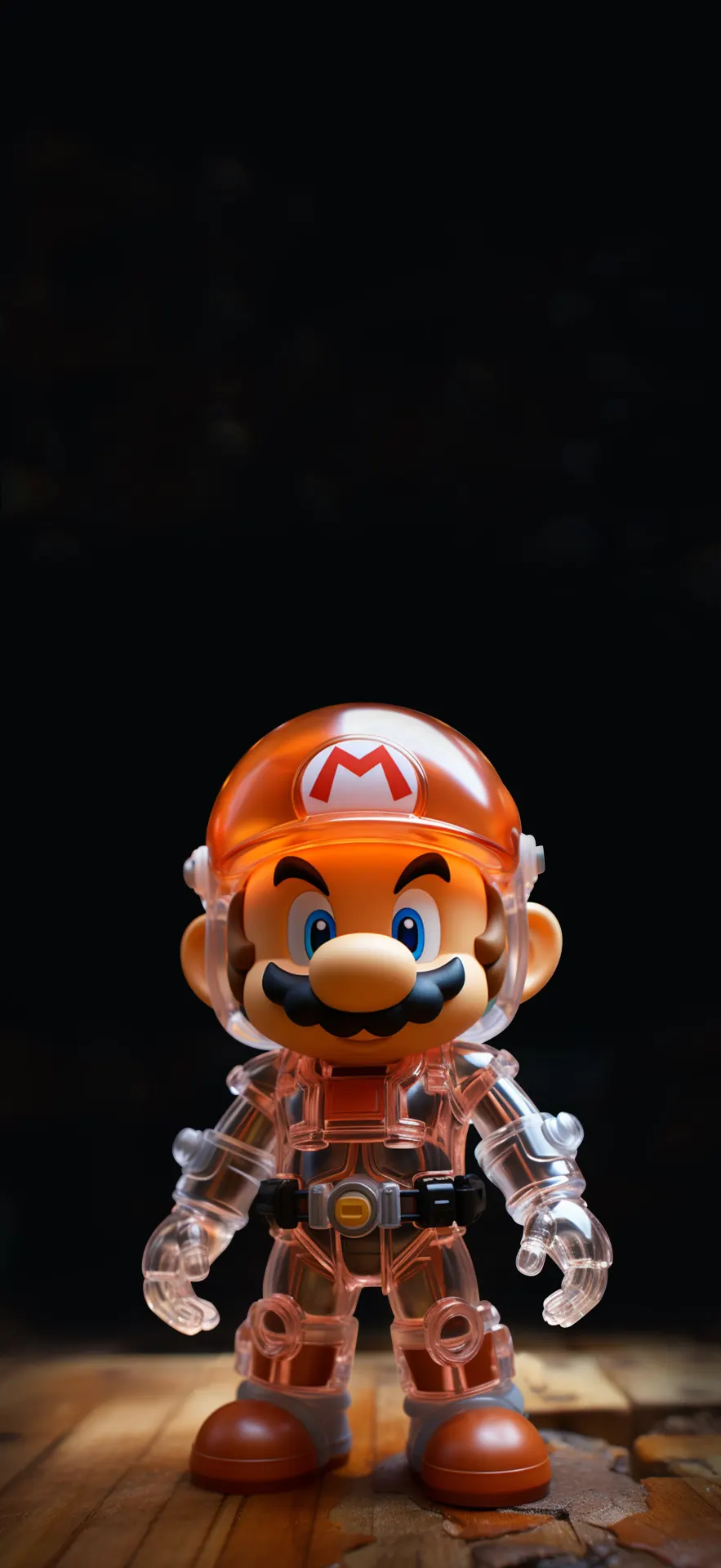 Super Mario Transparent Orange Glow 3D Wallpaper