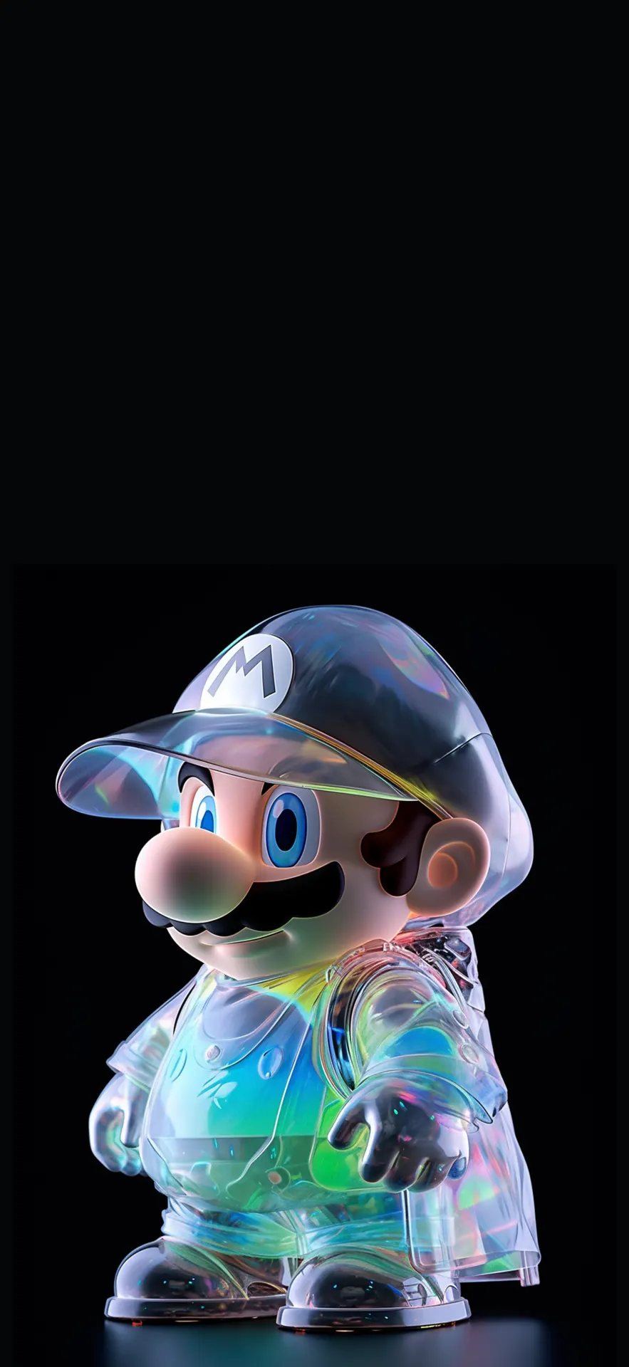 Super Mario Iridescent Transparent Suit 3D Wallpaper